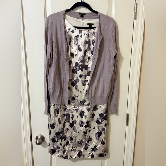 EUC ANN TAYLOR CASHMERE BLEND PURPLE CARDIGAN SWEATER L - Picture 5 of 5